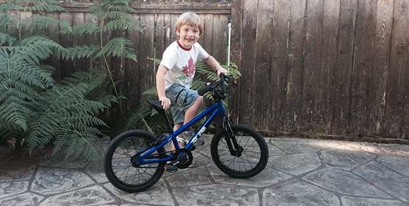 Owen and his first bike, a Spawn Banshee
