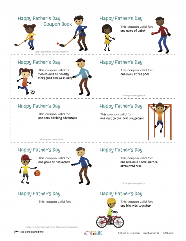 Get dads and kids playing together with this Father’s Day coupon book