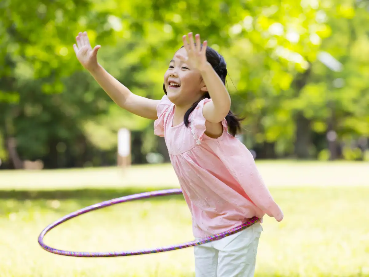 Hula Hoop Girl In Living Room