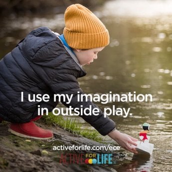 I use my imagination in outside play.