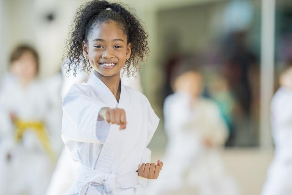 Girl doing martial arts