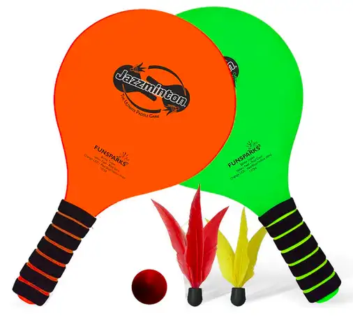 Jazzminton set with two paddles and two birdies