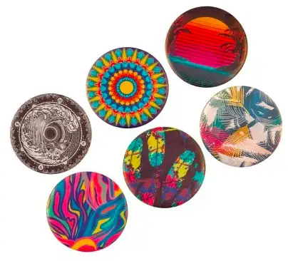 Six colourful Wingman discs.