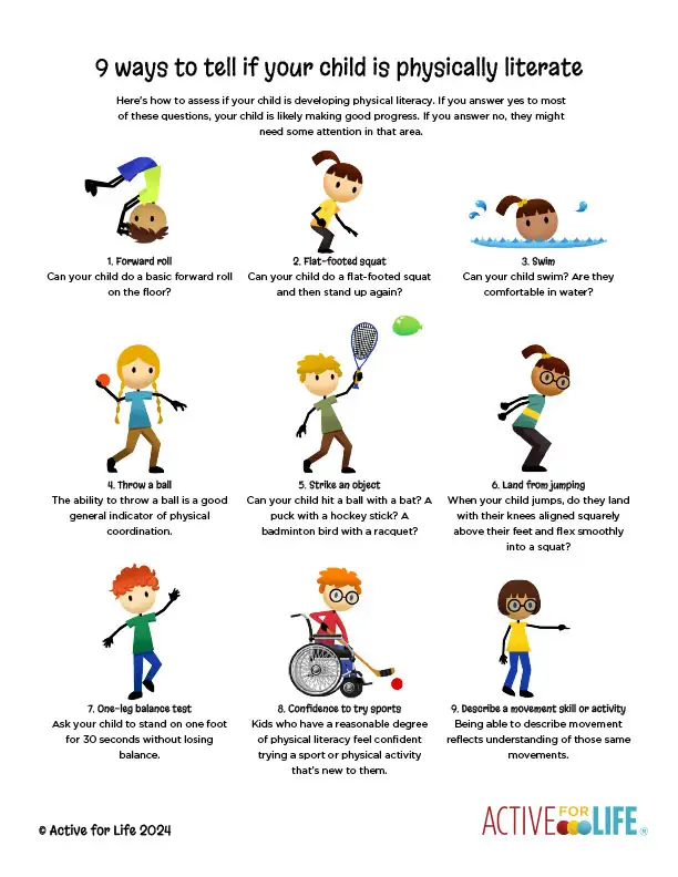 9 ways to tell if your child is physically literate printable