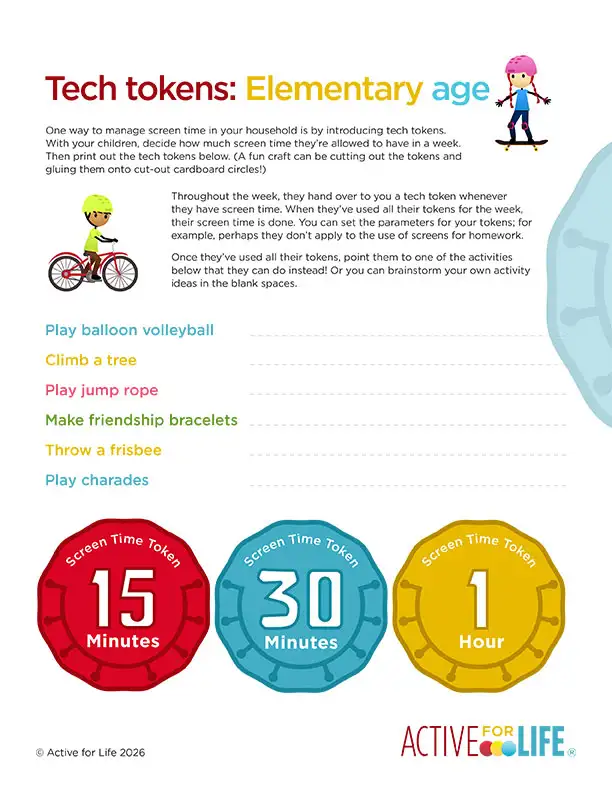 Tech tokens for elementary-age kids