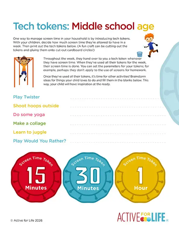 Tech token for middle school kids
