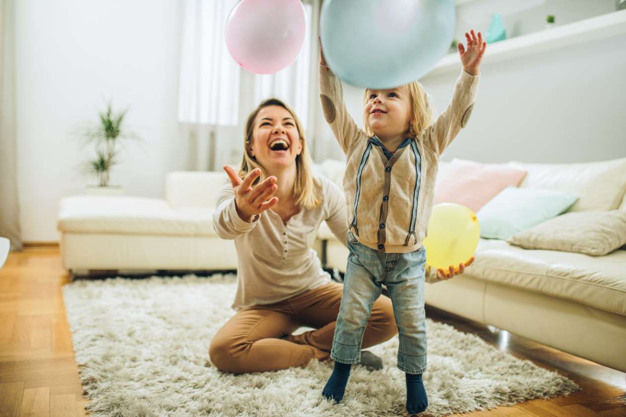 Balloon juggling a fun activity to help kids develop eye-hand-coordination