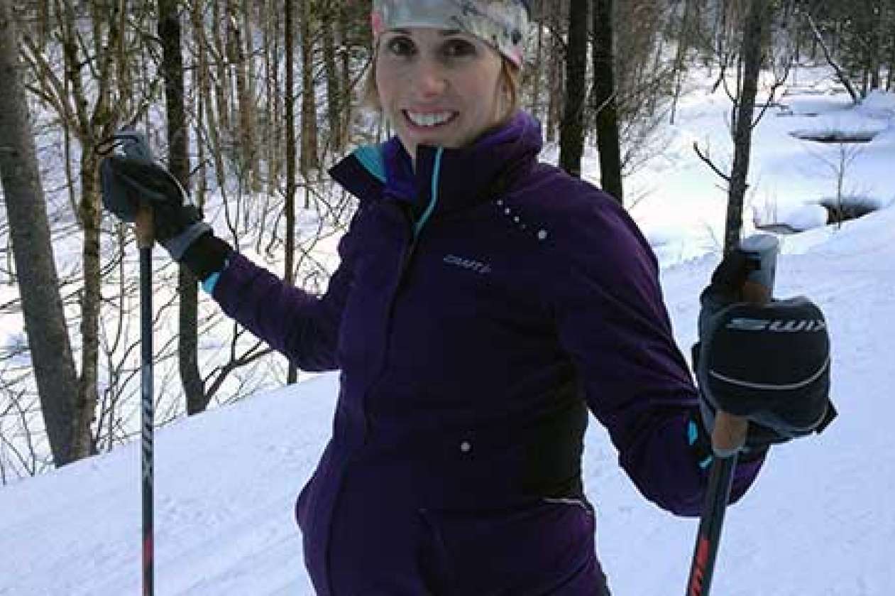 Jenn Heil cross-country skiing at Mont Ste Anne.