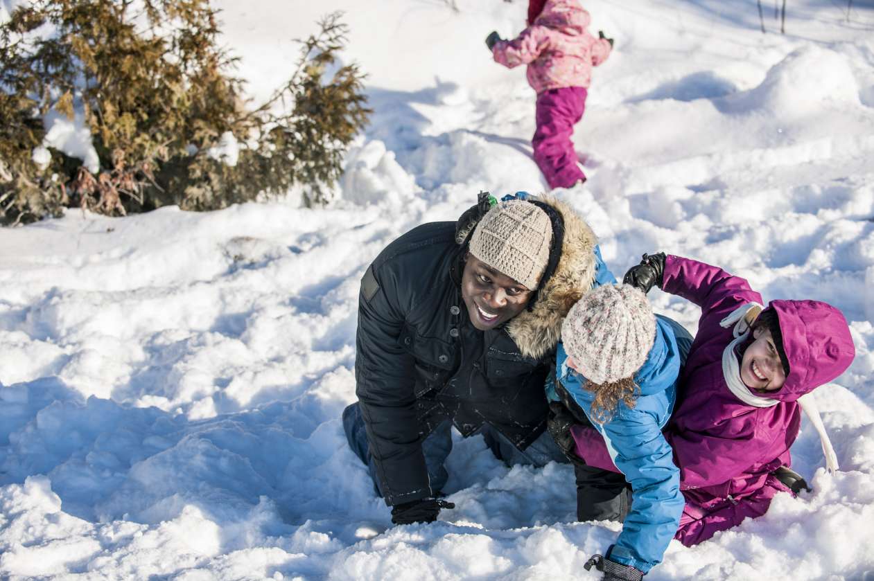 Kids Playing Outside In Snow