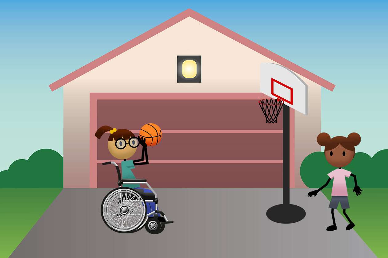 Lancer de basketball sur roues