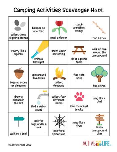 Featured Activity: AfL-camping-activities-scavenger-hunt