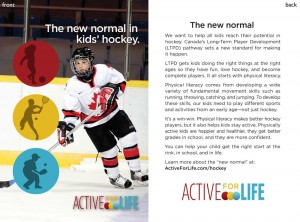 Postcard created by Active for Life and Hockey Canada